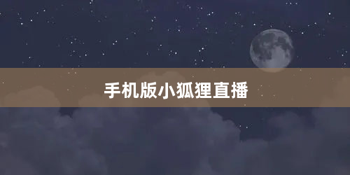手机版小狐狸直播